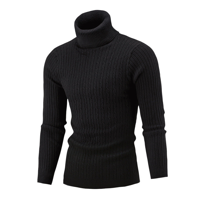Men's turtleneck sweater in classic rib pattern Skorter
