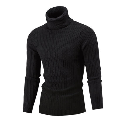 Men's turtleneck sweater in classic rib pattern Skorter