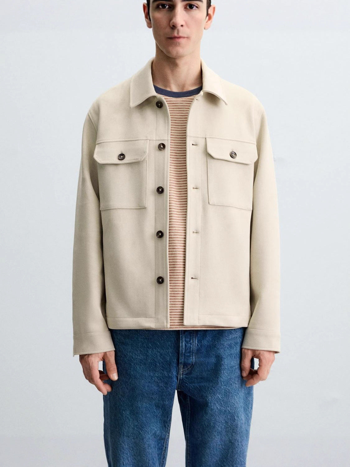 Men's stylish overshirt jacket with sturdy chest pockets and practical snap buttons Skorter