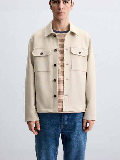 Men's stylish overshirt jacket with sturdy chest pockets and practical snap buttons Skorter