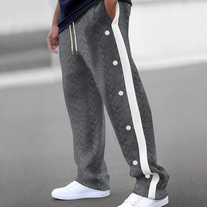 Men's sporty leisure trousers in modern design with side button placket Skorter