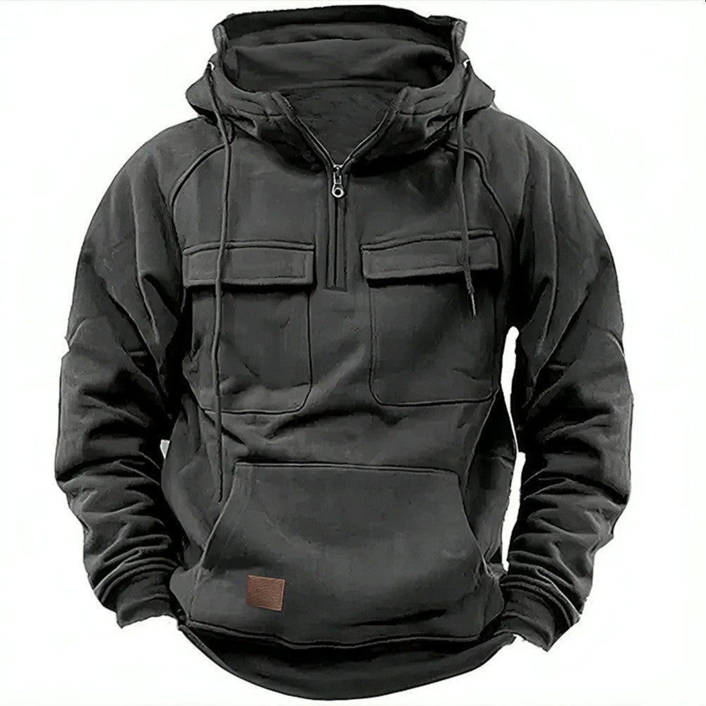 Men's stylish hoodie with functional pockets and modern zip Skorter