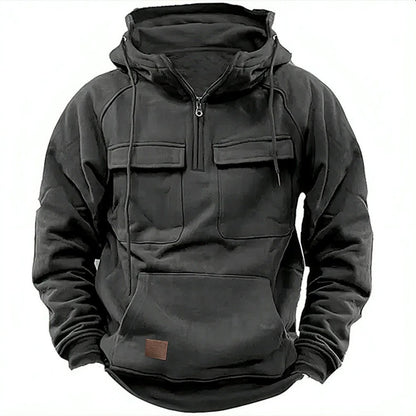 Men's stylish hoodie with functional pockets and modern zip Skorter