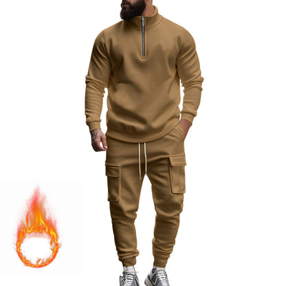 Men's sporty tracksuit with higher collar and practical pockets Skorter