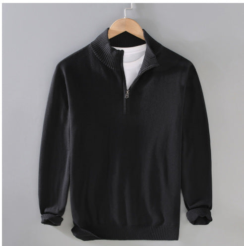 Men's sweater with modern standing collar and zipper Skorter