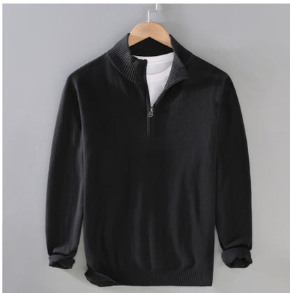 Men's sweater with modern standing collar and zipper Skorter