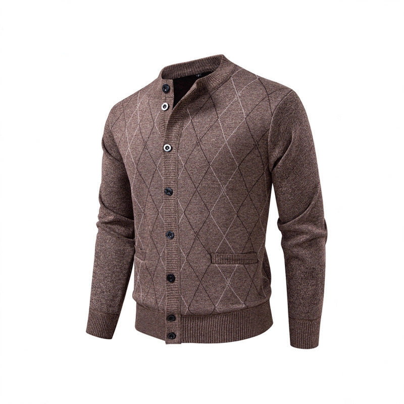 Men's cardigan with modern diamond pattern Skorter