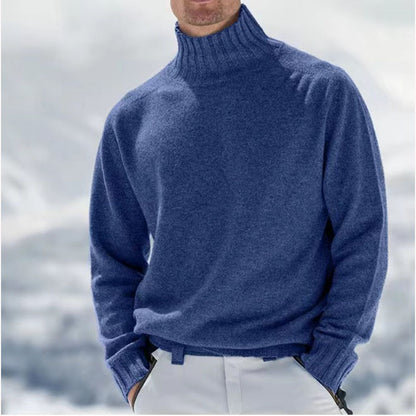 Men's turtleneck sweater made of high-quality wool with textured details Skorter