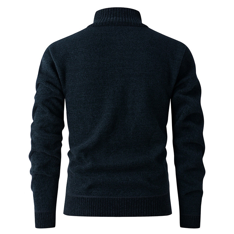 Men's cardigan with textured pattern and high collar Skorter