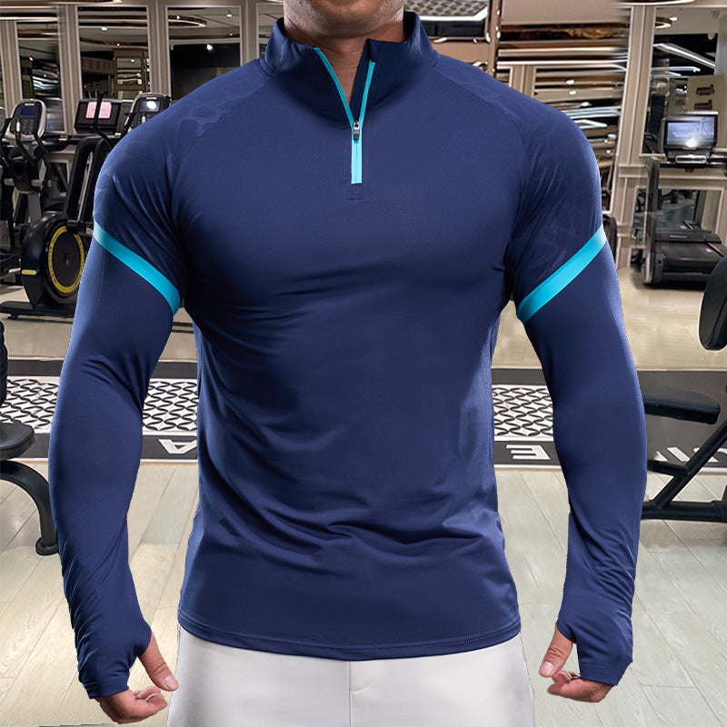 Herrtopp med andningsförmåga och halv dragkedja, Skorter