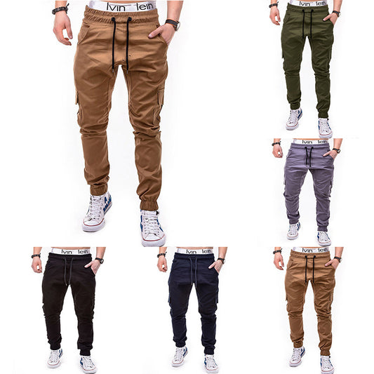 Men's cargo jogging pants with elastic waistband and practical side pockets Skorter