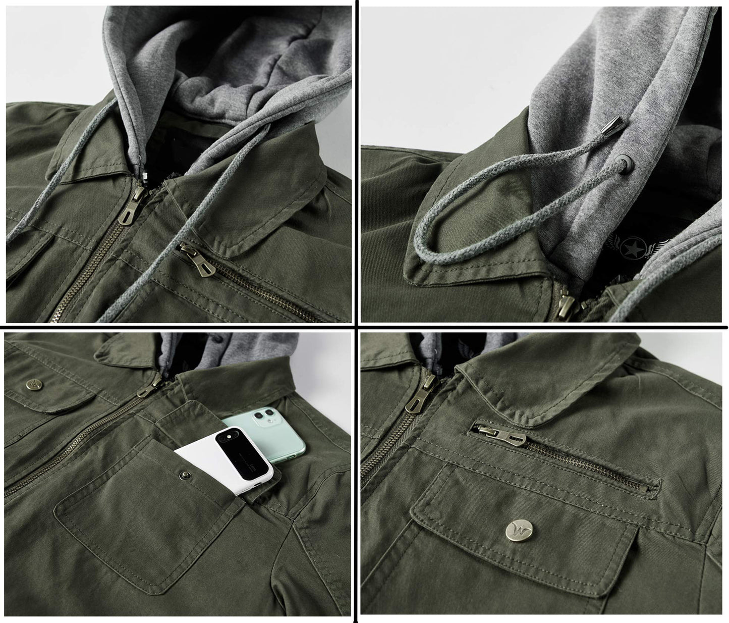 Men's versatile transitional jacket with integrated hood and practical pockets Skorter
