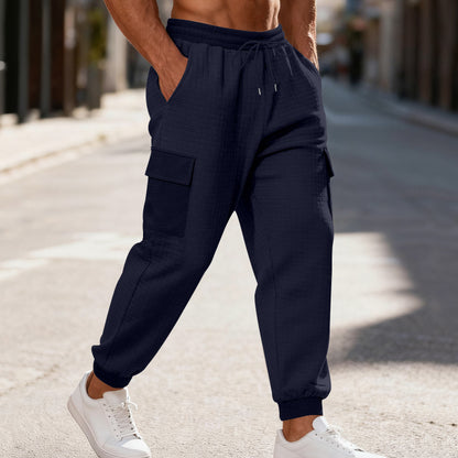 Men's Cargo Jogging Pants with Elastic Waistband and Practical Pockets Skorter