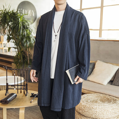 Men's casual kimono jacket with elegant cut and soft fabric Skorter