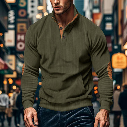 Men's sporty sweater with practical button closure and comfortable fit Skorter