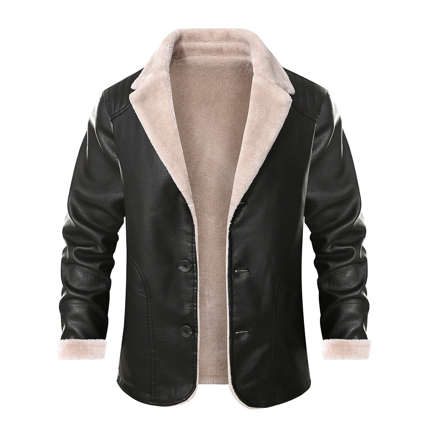 Men's stylish leather jacket with warm lining and elegant collar Skorter