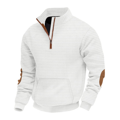 Men's stylish fleece pullover with stand-up collar and practical zipper Skorter