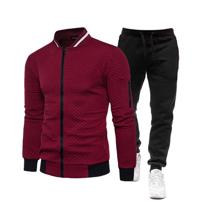 Men's sporty tracksuit set with practical zipper and elastic cuffs Skorter