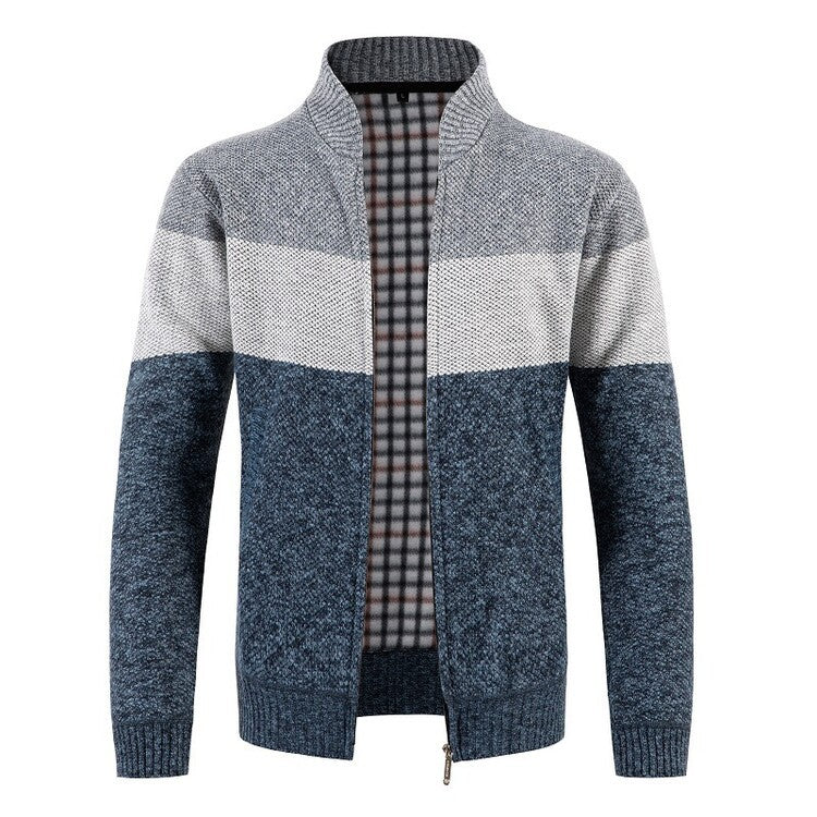 Men's cardigan with textured design and modern collar Skorter