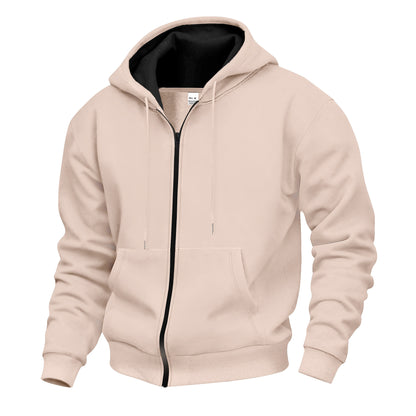 Men's Premium Hooded Jacket with Full Zipper and Soft Fleece Lining Skorter