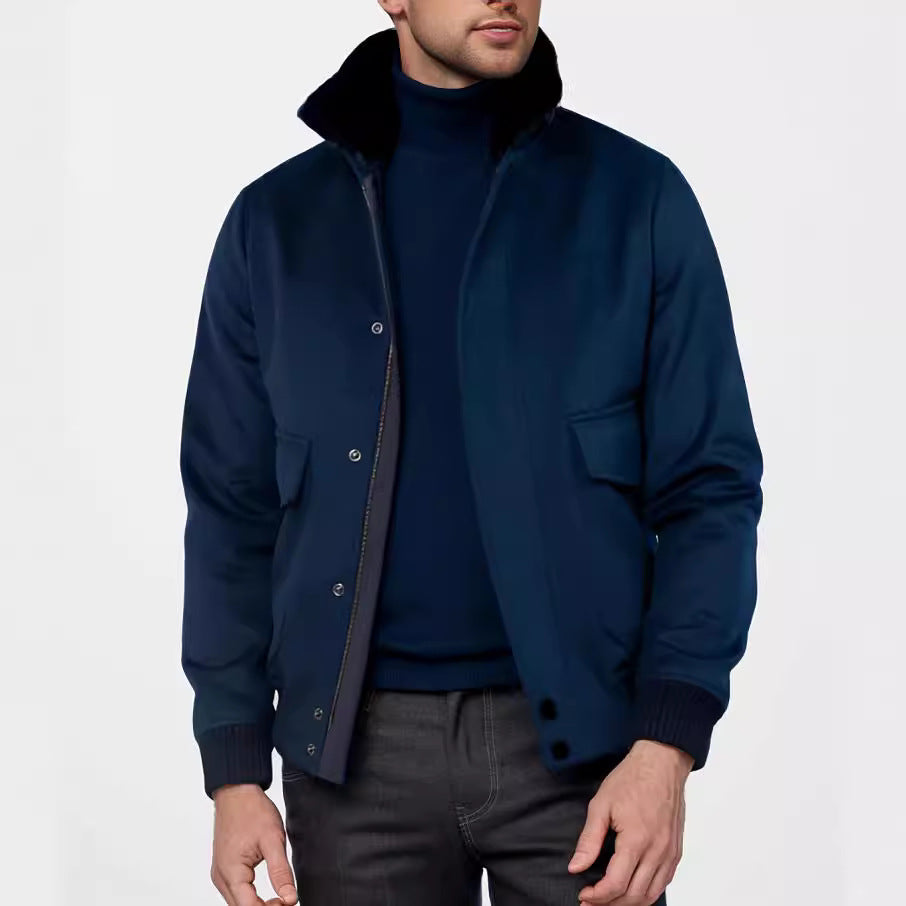 Men's stylish transitional jacket with soft collar and practical side pockets Skorter