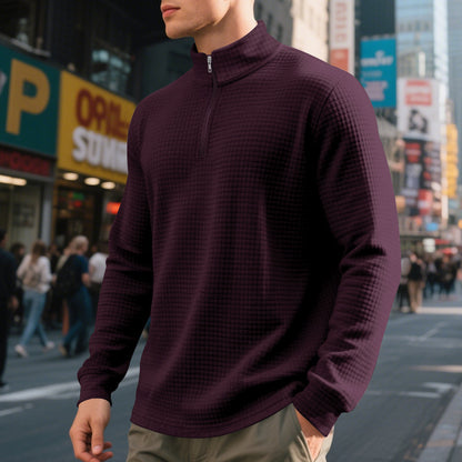 Men's sweater with high collar and practical zip opening Skorter
