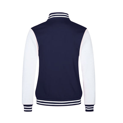 Men's varsity jacket with contrasting sleeves and sporty details Skorter