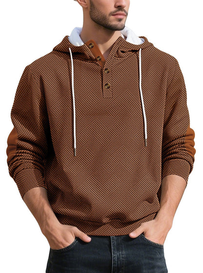 Men's stylish hoodie with textured material and fashionable accents Skorter