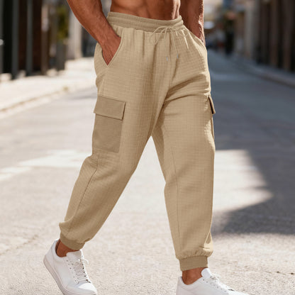 Men's Cargo Jogging Pants with Elastic Waistband and Practical Pockets Skorter