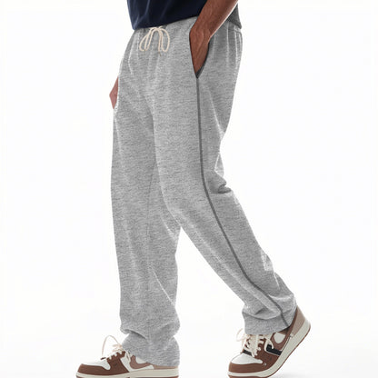 Men's sporty leisure pants with side contrast seams and drawstring Skorter