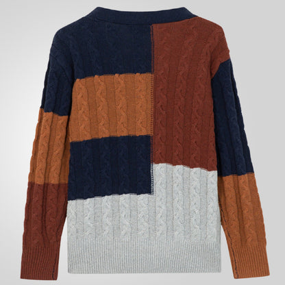 Herrkofta med modernt kabelmönster och färgmatchade fickor Skorter