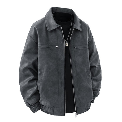 Men Stylish Faux Leather Jacket Skorter