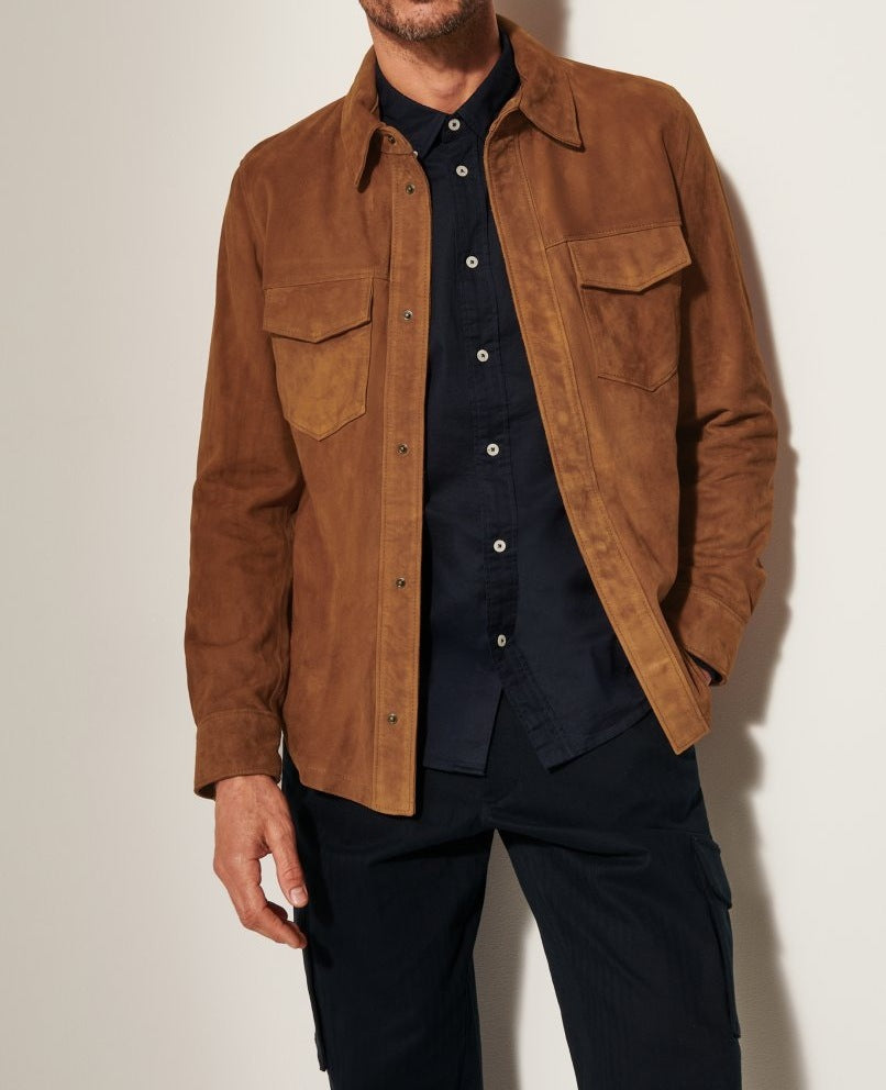 Men's Suede Jacket with two attached pockets and modern cut Skorter