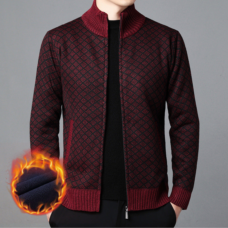 Herrkofta med hög krage och innovativt mönster Skorter