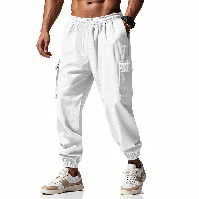 Men's cargo jogging pants with elastic waistband and practical side pockets Skorter
