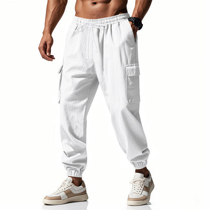 Men's cargo jogging pants with elastic waistband and practical side pockets Skorter