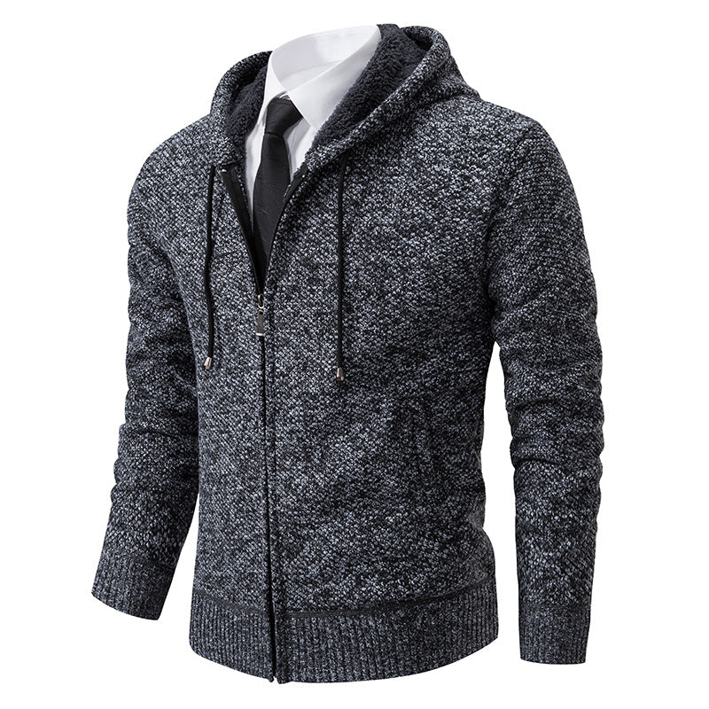 Men's cardigan with modern cut and practical zipper Skorter
