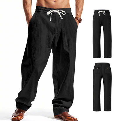 Men's airy leisure pants with elastic waistband and side pockets Skorter