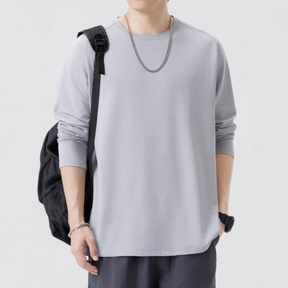 Herrtröja med långa ärmar och ventilerande mönster, Skorter