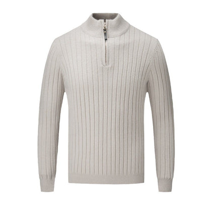 Men's sweater with modern stand-up collar and complementary zipper Skorter