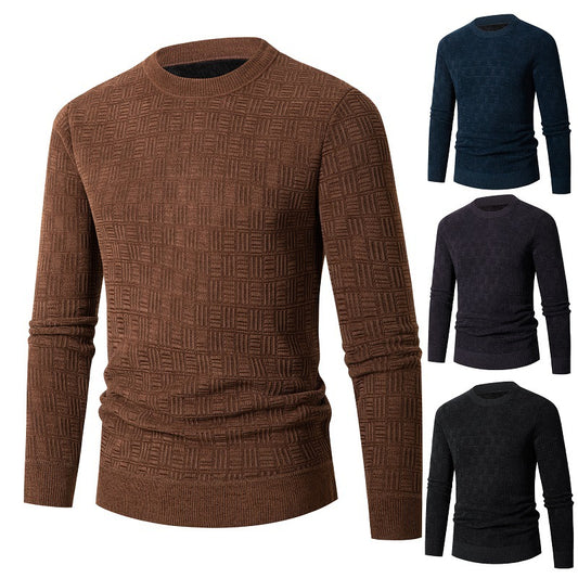 Men's stylish knitted sweater with unique textured design Skorter