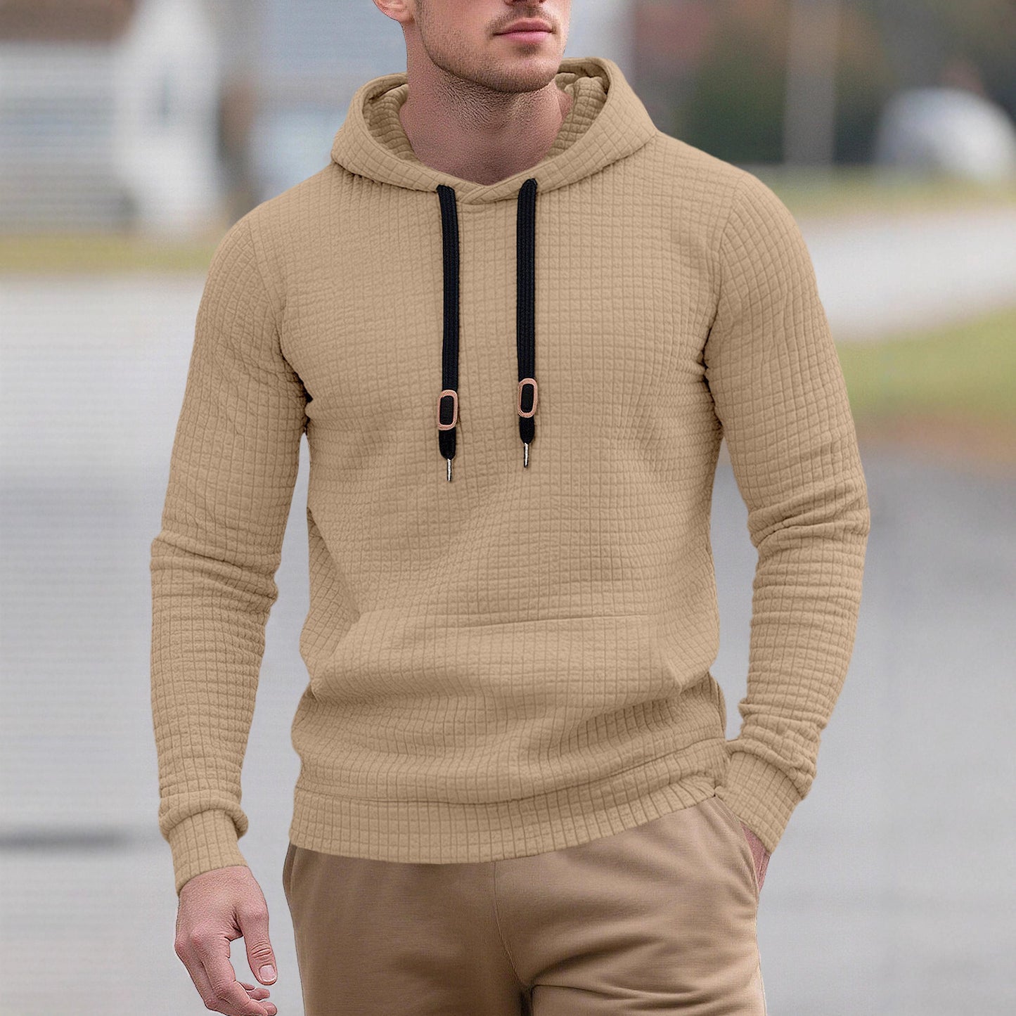 Men's stylish hoodie with textured design Skorter