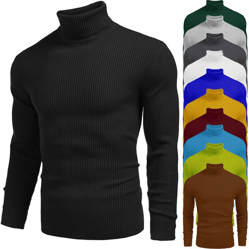 Men's turtleneck sweater made of fine rib knit Skorter