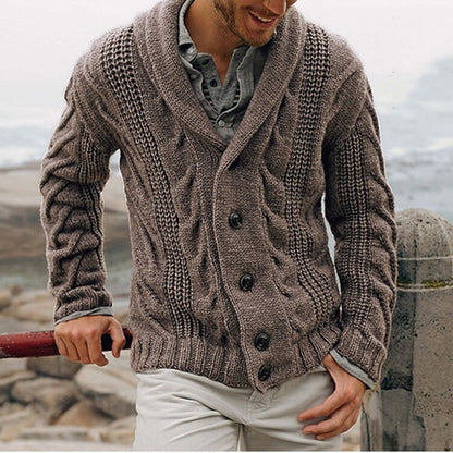 Men's cardigan with modern cable patterns and comfortable fit Skorter