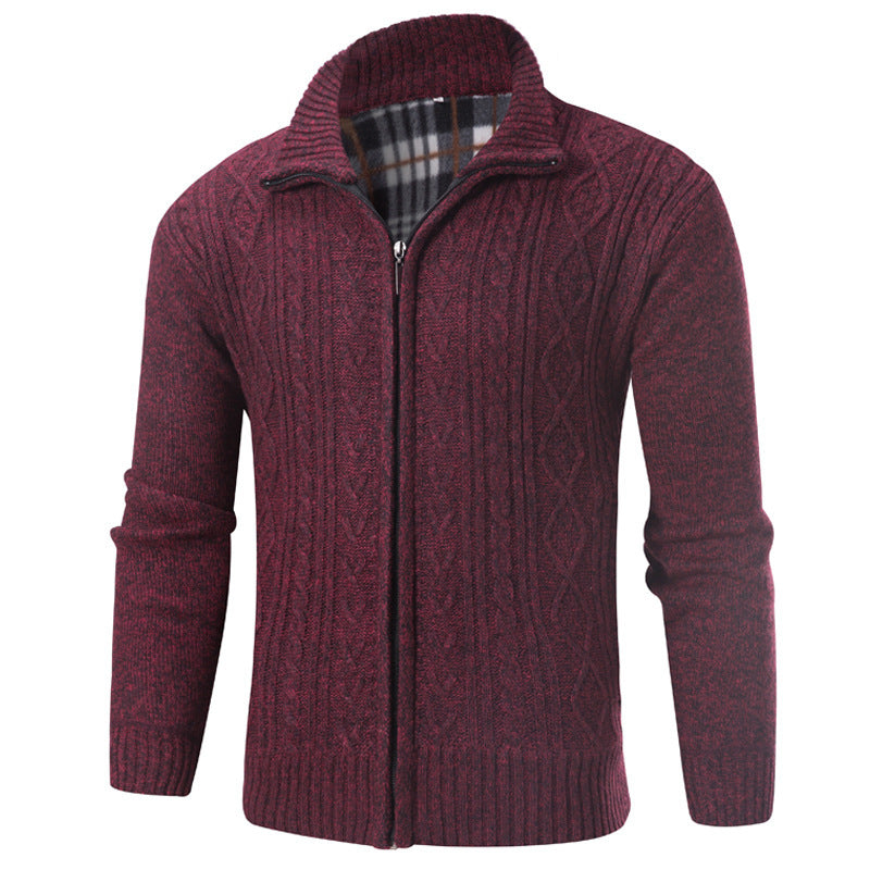 Men's stylish knit sweater with stand-up collar Skorter