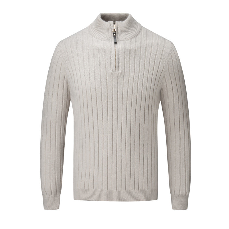 Men's sweater with modern stand-up collar and complementary zipper Skorter