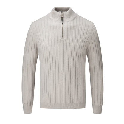 Men's sweater with modern stand-up collar and complementary zipper Skorter