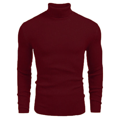 Men's turtleneck sweater made of fine rib knit Skorter