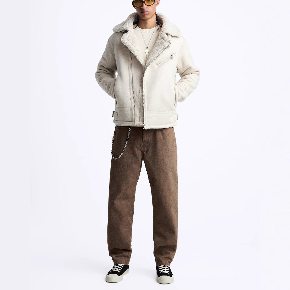 Men's cult biker jacket with soft lining and triple adjustable collar Skorter