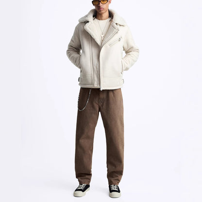 Men's cult biker jacket with soft lining and triple adjustable collar Skorter